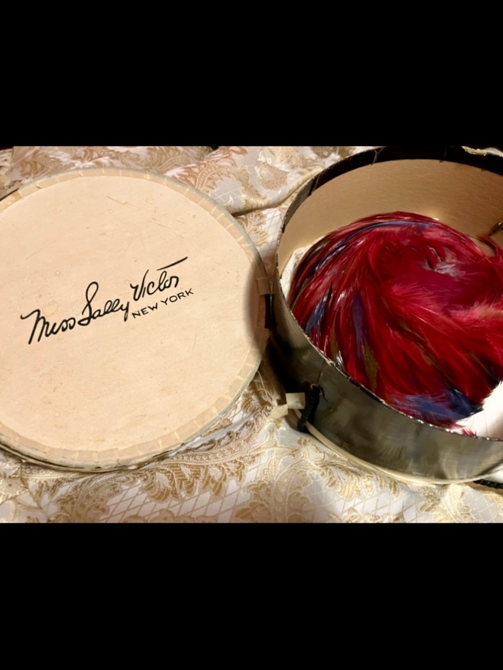 Vintage Miss Sally Victor Feature Hat in Hat Box